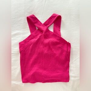 Zara Vibrant Pink Ribbed Tank Top